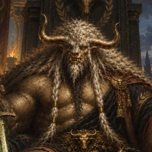 Thērion Agōn Lord of the Mythos Throne of Death, Leader of the Minotaur's of Death Mercenary company.