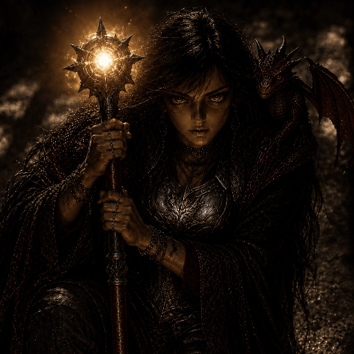 Lady Ravelle of House Caelrath, The Obsidian Sorcerous and Acolyte of Lia Leng